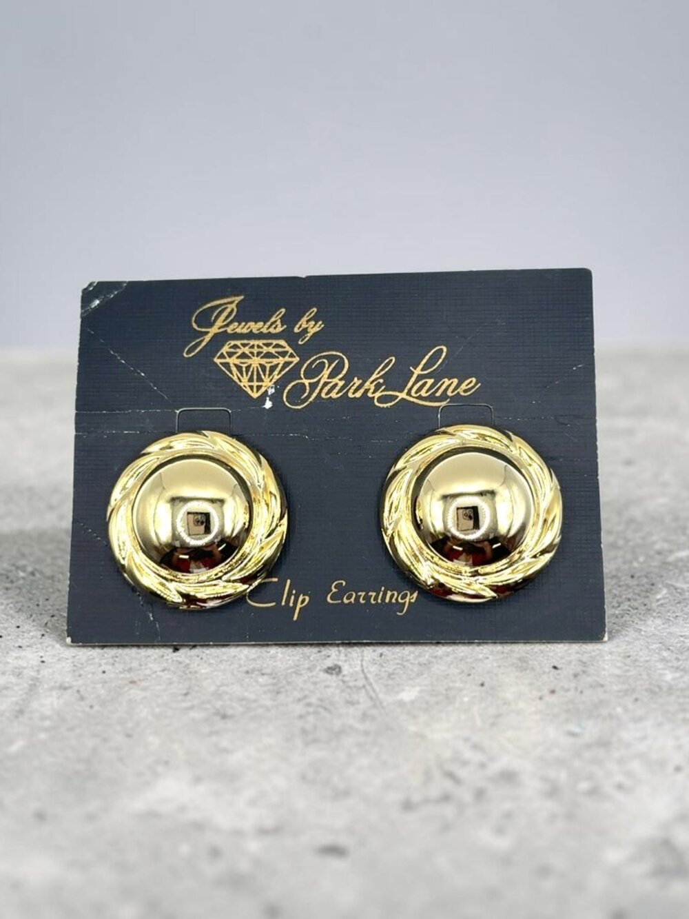 Park Lane Gold-Tone Round Dome Button Clip-On Earrings
